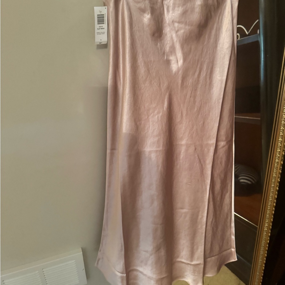 Aritzia Pink and Gold Maxi Slip Skirt for Cocktail